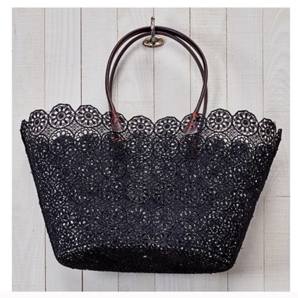 Black Lace Tote Bag